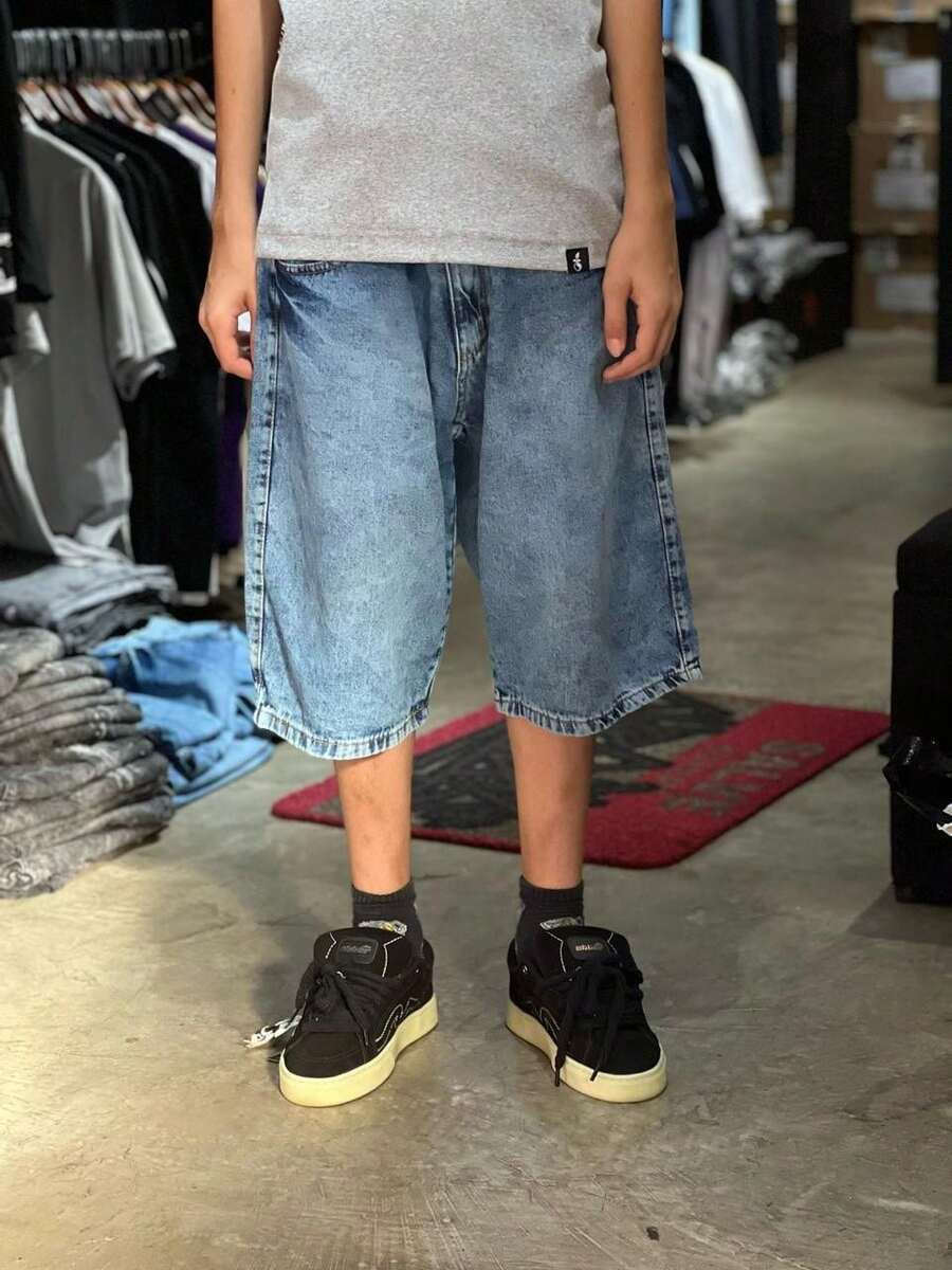 Light Baggy Wide Skate Jeans Yin Yang Balloon Premium Sow All Loose Zipper Pocket - 藍色 - 查看 1