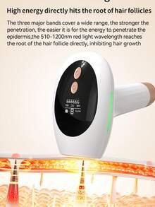 YTWO 8 级能量激光脱毛仪，永久无痛脱毛，适用于面部、腋下、比基尼线、四肢、手臂、腿部，自动和手动模式，使皮肤光滑，激光脱毛机，配有 2 个小灯头 - 英規插(220-240V) - 查看 4