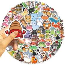 100Pcs Kawaii Stickers Cartoon Animal Stickers Cute Watercolor Animal Stickers Zoo Stickers Aesthetic Stickers Stationery Stickers Vinyl Waterproof Stickers For Water Bottle,Computer,Laptop,Phone,Luggage,Notebook,Fridge - J - View 12