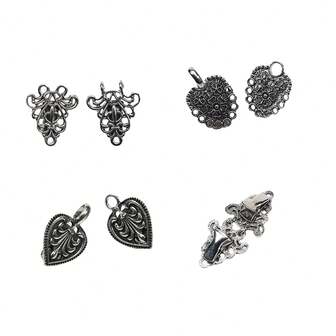 3/4 delar elegant vintage tröjklämma för kvinnor - silverfärgade metallbroscher med kofta- och klänningsspänne, halsduksspännen, sjalnålar och kragklämmor för klänningar och stickade accessoarer