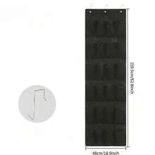 35個大型口袋掛於門上的鞋架,堅固的牛津布門後收納鞋架,掛式鞋帶收納架