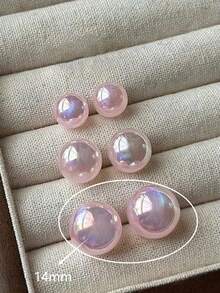 1 Pair Of Exquisite And Luxurious Temperament High Level Sense Small And Versatile Pink Mermaid Pearl Earrings, Suitable For Daily Wear - Pink - View 14