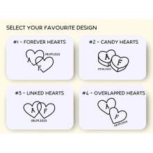 10/20/30/60pcs Customized Thin Line Abbreviation Temporary Tattoo Customization, Wedding Tattoo, Love Valentine's Day, Lover's Gift, Event Tattoo, Wedding Gift, Custom Text Heart Tattoo Sticker, Retro Heart Tattoo Sticker - Multicolor - View 5
