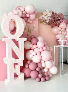 1 套粉色气球（138 个）各种尺寸，马卡龙粉色氢气球，非常适合情人节、生日、婚礼、周年纪念、迎婴派对、花环/拱门派对装饰、圣诞节