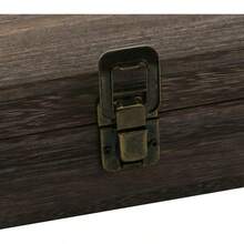 Antique Wooden Box With Hinged Lid And Lock Rectangle Wooden Storage Box Decorative Wood Box Crafts, Hobbies, Gifts, And Jewelry Box - Rustic Brown - View 7