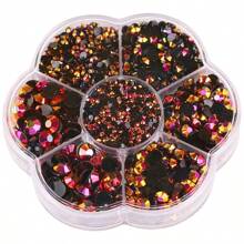 5000pcs/Box, 2mm 3mm 4mm 5mm 6mm, 5 Sizes, Silver Base Crystal Beads Stones,Flower Shape Box Packed, Round Flatback Rhinestones Multi Colors Crystal Gems Non HotFix DMC Jewelry Beads Glass Stones Diamond 3D Pattern Design Accessories Glitter Manicure Decal Decorations For Clothes,Bag,Shoes,Cups,Phone Covers,Handicrafts,Diy Trim.