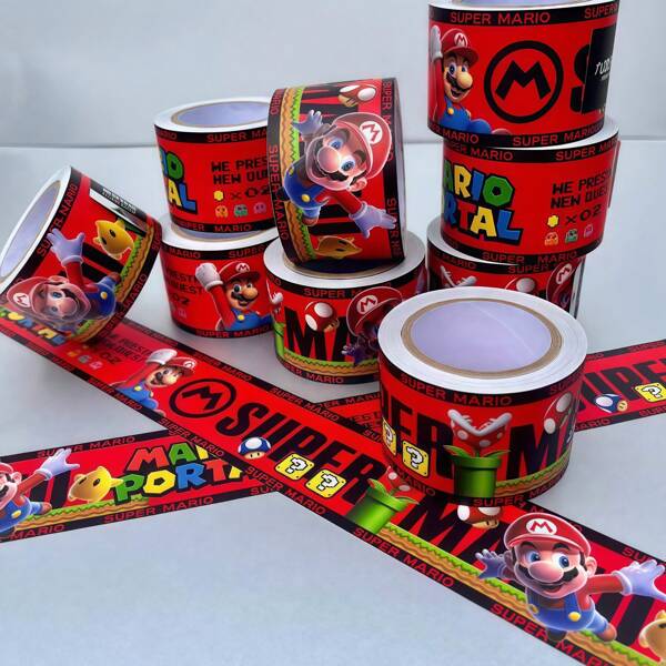 Super Mario Super Mario 1 Roll Mario Themed Decorative Waterproof Aquarium Tape, Desk Organizer, Furniture Sticker, No Residue, Suitable For Daily Use And Ideal Birthday Gift For Friends