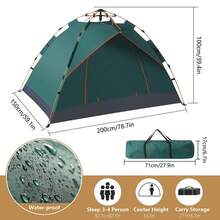 3-4 Man Automatic Instant Double Layer -Up Camping Tent Waterproof Outdoor - 1 - View 4