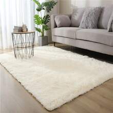 Pure Fluffy Rugs Shaggy Rug Bedroom Living Room Anti Slip Soft Carpet Floor Mat - Beige - View 13