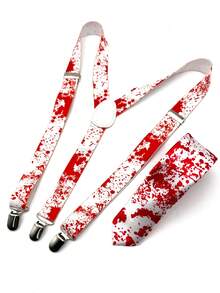 1 Bộ dây đeo và cà vạt chủ đề máu tiệc Halloween dành cho nam, Bộ dây đeo và cà vạt in hình máu bắn tung tóe Phụ kiện Halloween, Trang phục Halloween Phụ kiện mùa thu đông Trang phục Halloween, Phù hợp cho thanh thiếu niên, Thanh niên, Nam giới, Thường ngày, Ngoài trời, Thể thao, Kỳ nghỉ, Quà tặng tốt nghiệp, Sinh nhật, Trang phục hàng ngày - Nhiều màu - Xem 6