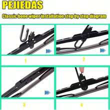 1PC Bone Iron Frame Wiper Universal U/J Hook 9mm 14 "16" 17 "18" 19 "20" 21 "22" 24 "Professional Grade Wiper Automotive Parts Universal Fit Automotive Silent And Seamless