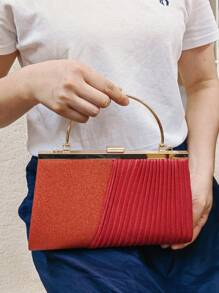 1 件褶皱闪光女士晚宴手提包