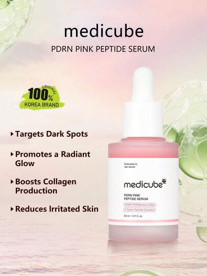 Medicube 30毫升/1.01液体盎司 胶原蛋白PDRN粉色肽精华，丰盈亮肤，深层补水，提升弹性，焕发光彩，韩国化妆品