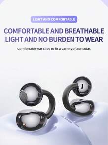 Lenovo Écouteurs sans fil Lenovo TA410 TWS de type clip d'oreille, écouteurs Bluetooth 5.4 à commande tactile avec longue durée de vie de la batterie et microphone