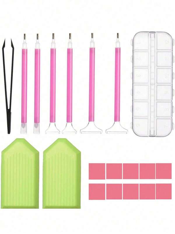 1set 20pcs Diamond Painting Tool Kit (with Diamond Painting Storage Box)