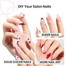 Instant Apex Nail Tips Almond Medium Acrylic Nail Tips, Pre-Etched Pre-Building Strong Thick Long Lasting,16 Sizes,192 Pieces - 192 件方形超短 - 查看 11