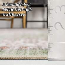 9x12 Area Rugs Living Room - Large Boho Stain-Resistant Rugs With Non-Slip Backing, Vintage Design Bedroom, Beige/Brown, Home Decor Floor - Sage - View 9