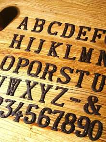 1 Peça Conjunto de Letras/Números/Símbolos de Ferro Fundido - Placa Personalizável de Palavra & Endereço para Decoração de Casa/Bar/Café/Academia - Arte de Parede Industrial Vintage - Sinalização de Sala Rústica, Decoração de Local de Casamento, Letras de Man Cave, Decoração Dimensional Estilo Fazenda, Sinalização da Entrada da Empresa