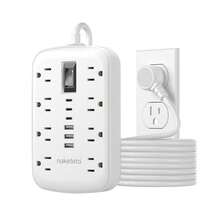 14-In-1 Desktop Charging Station - Surge Protector With USB-C Ports, 4 Outlets And 6 USB(3 USB-C), 5ft Extension Cord, Wall-Mounted, Multiple Outlets For Home And Office Dorm, Kitchen, Overload Protection - 查看 1