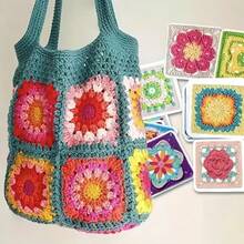 Beginner Crochet Kit: Mixed Plaid Pattern & Dynamic Card Kit - Easy Crochet Plaid Beginner's Guide - 彩色 - 查看 6