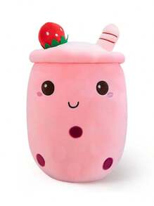 Adorable peluche de 60 cm de taza de boba (té con leche de burbujas) - Muñeco de peluche en forma de taza de té rellena, diseño de dibujos animados con caras sonrientes, suave y acogedor para niños, regalo perfecto para el Día de San Valentín, Pascua, Halloween, Navidad, decoración para la hora del té