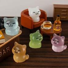 1-Pack Luminous Mini Cat Statue - Cute Resin Kitten Statue, Suitable For Home And Car Decoration, Perfect Holiday Gift, Random Color