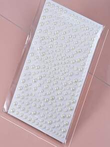1张325颗自粘DIY珍珠脸部装饰贴纸，1张闪光珍珠亚克力水钻贴纸，适用于脸部、化妆、手臂、演唱会妆容、面部装饰宝石 - 白色 - 查看 6