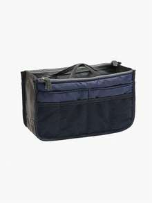 钱包收纳包手提包手提包收纳袋多功能化妆包，双层拉链包，中号包，洗漱用品收纳包，手提内衬包 - 防水尼龙完美化妆品旅行袋用于化妆简易折叠收纳包多功能收纳包韩版时尚尼龙防水男女手提包 - 彩色 - 查看 11