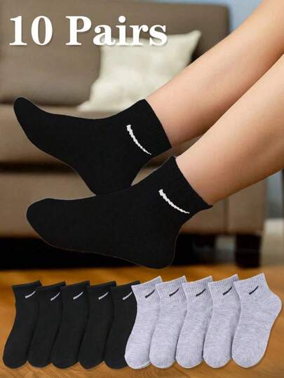 10 pares de nuevos calcetines versátiles y de moda para estudiantes, suaves y transpirables, calcetines deportivos y casuales para niños, regalo de vuelta a clases, aptos para usar todo el año