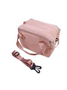 1pc Insulated Lunch Bag, Aluminum Foil Food Bag, Meal Package, Ice Pack, Student Lunch Bag, Lunch Bag, Large Capacity Insulated Dual-Pocket Lunch Bag, Portable Lunch Box Bag(Random Color Of Letters) Lunch Bag For Women Cooler Bag Lunch Box For School - Multicolor - View 6