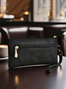 New Women Casual Versatile Handbag, Fashion Simple Commuter Wallet Purse Phone Pouch, Korean Zipper Small Square Bag, Horizontal Middle-Aged Mom Tote Bag For Shopping