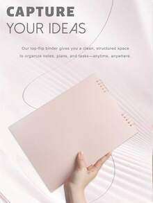 A5 Refillable Top Bound Spiral Notebook –   Writing Journal With Thick Waterproof Plastic Hardcover, Durable & Versatile For School, Office And Home (Pink) - Màu Hồng baby - Xem 3