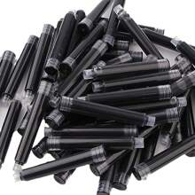 50 szt. wkładów atramentowych o średnicy 3,4 mm do piór wiecznych, średnica 3,4 mm, dostępne kolory: czarny, niebieski, czerwony, do artykułów szkolnych, na powrót do szkoły