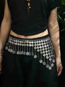 Belly Dance Accessories - Gold/Silver Coins, Belly Dance Belt, Women Belly Dance Costume, Hip Scarf