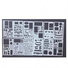 12/20/30 件报纸会计笔记本绘图模板 DIY 剪贴簿镂空花卉边框尺子 - 白色 - 查看 10