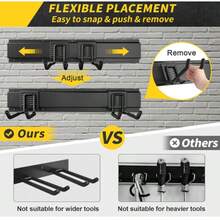 48 Inches Garage Storage, Garage Organization, Wall Mount Garden Tool Organizer, 440lbs Adjustable Heavy Duty Metal Hanging Hooks, Yard Rack Hanger System Shovel Rake Broom Ladder Holder, Men Gift