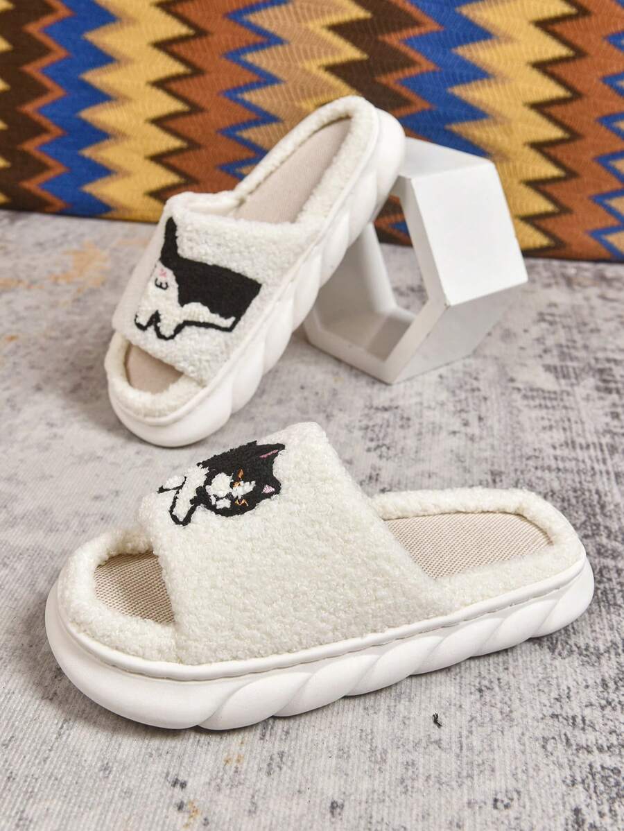 Men's Cartoon Cat Slippers, Fashion Casual Flat Sandals, Non-Slip Wear-Resistant Breathable Indoor Shoes, Spring/Summer