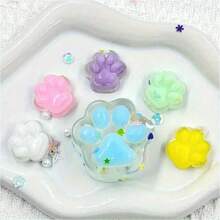 1pc Cute Glow-In-The-Dark Cat Claw Squeeze Toy, 1 Large 5 Small Set, Transparent Shiny Mini Cat Paws, Premium Desk Stress Relief Fidget Toy, Party Favor, Birthday Gift, Holiday Gift, 2025 New Arrival