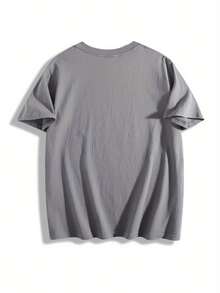 [Free Shipping] 100% Cotton Comfortable Breathable Summer Cyberpunk Geisha Art Print Loose T-Shirt - 灰色 - 查看 5