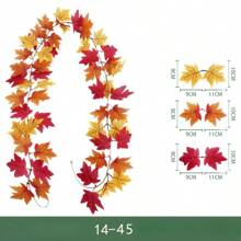 1 件/2 件枫叶花环 秋季花环 枫叶 78.74 英尺人造秋叶花环 人造秋叶悬挂藤蔓 适合室内室外家庭婚礼万圣节感恩节墙壁装饰