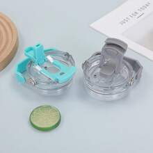 30盎司双盖车载杯，大容量塑料杯，带防漏密封盖，便携式保温水瓶盖 - 彩色 - 查看 7