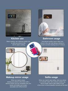 24 个硅胶吸盘，自粘式，稳定的浴室墙壁手机支架，淋浴或观看视频时不会滑落