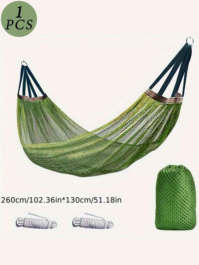 1 Piece Summer Ice Hammock - Double Wide With Storage Bag, Portable Anti-Rolling Design, Breathable Mesh For Outdoor Camping, Traveling And Relaxing - Vivid Blue For Outdoor Recreation | Vivid Blue Hammock