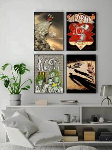 1/4Pcs, Optional Frame, Large Size Canvas Printing Painting, Rock Band Music Poster, Room Christmas Decoration Stuff, Wall Art Poster , Living Room Sofa Background Decor, Foyer Corridor Decor, Home Decor, Bedroom Decor, Bathroom Decor, Decor Room, Office Decor, School Decor, Art Gift Christmas Decorations