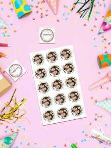 1set/15pcs Custom Birthday Party Favor Labels,Birthday Party Favor Stickers, Personalized Waterproof Vinyl Decal, Scrapbooks, Gift Wrapping, Unique Party Favors For Mom, Family Brunch, Heartfelt Gift For Graduate - Style 9 - View 6