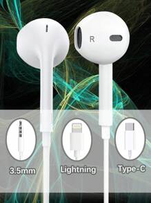 سماعات أذن متوافقة مع آيفون، سماعات أذن داخل الأذن نوع C USB-C مريحة، سماعات رأس سلكية استريو عالي الجودة نوع C 3.5 مم مع ميكروفون بلوتوث والتحكم في المكالمات، عازلة للضوضاء