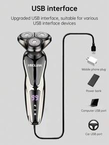 MIGUAN 1 Set Electric 3-In-1 Shaver For Men, Electric Razor Men USB Rechargeable Rotary Shaver Beard Trimmer Shaving Wet/Dry, Father's Day Gift For Father, For Man, Husband And Male Friend