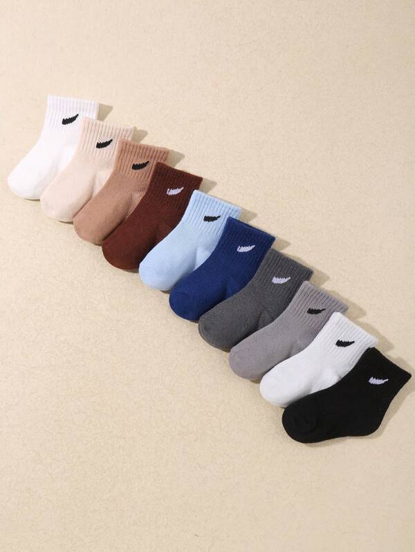 Paquete de 10 calcetines casuales de punto hasta la rodilla para niños pequeños y bebés niños - Piel amigable, suaves, cómodos y versátiles. Nuevas llegadas de otoño, calcetines para bebés ideales para uso diario en todas las estaciones, regalos de festivales, viajes y atuendos de regreso a la escuela