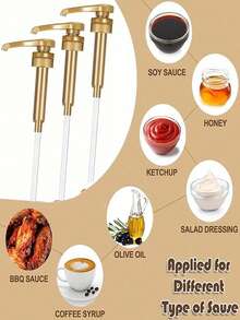 1/2/3/4pcs Coffee Syrup Dispenser, No Drip Jam And Syrup Pump Dispenser For Syrup Bottles, Edible Oil, Hand Soap, Bathroom Cleaner, Home & Coffee Bar Organizer, Coffee Bar Accessor