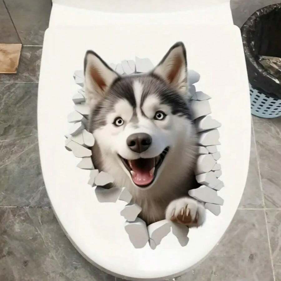 Funny DOGS Sticker For Toilet Seat - 香檳色 - 查看 1